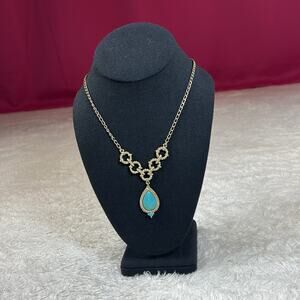 2028 gold and turquoise pendant necklace